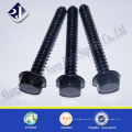 Cabeça hexagonal Self Tapping DIN571 Parafuso de madeira preto com flange